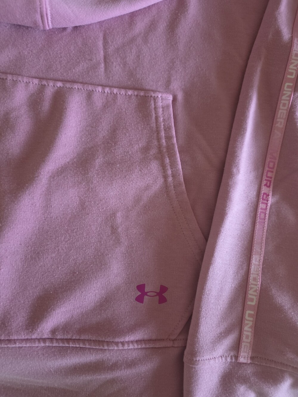 Under Armour Mauve Pullover Hoodie with Branded Tape - Picture 2 of 3